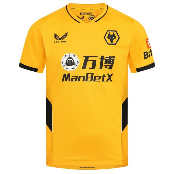 Tailandia Camiseta Wolves 1ª 2021/22 Amarillo